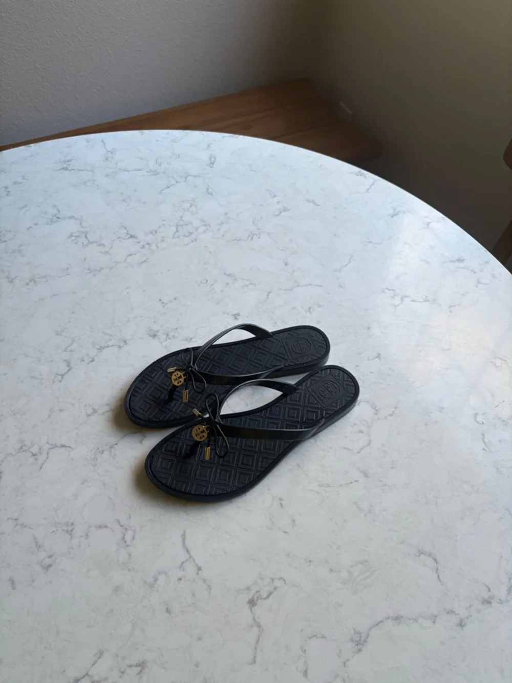 Tory Burch Black Jelly Flip Flops